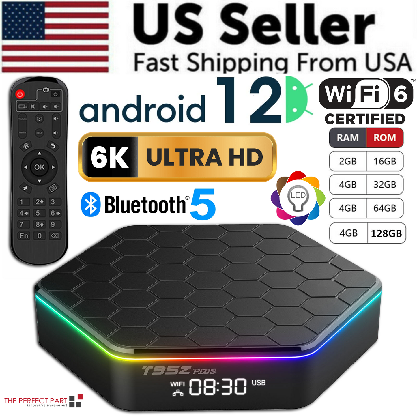 2025 T95Z Android 12.0 TV HD Streaming Player