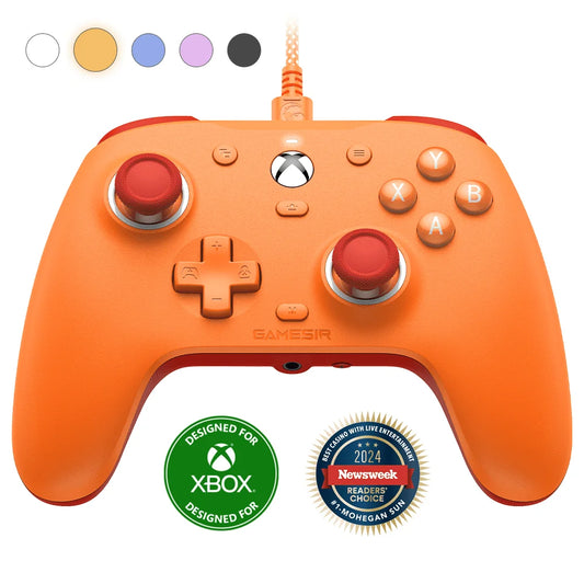 G7 SE Wired Controller for Xbox Series X|S, Xbox One & Windows 10/11, Plug and Play Gaming Gamepad with Hall Effect Joysticks/Hall Trigger, 3.5Mm Audio Jack - Orange
